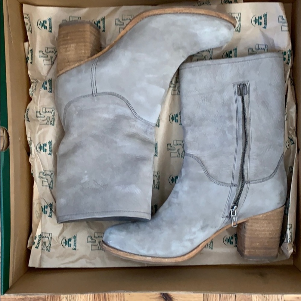 Frye boots Grey Suede Block Heel - gently worn